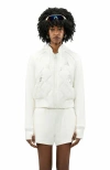 Alpenhaus Sorlin Hybrid Insulated Bomber Jacket With Removable Hood In Snow White