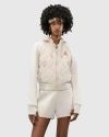 Alpenhaus Sorlin Hybrid Insulated Bomber Jacket With Removable Hood In Stone