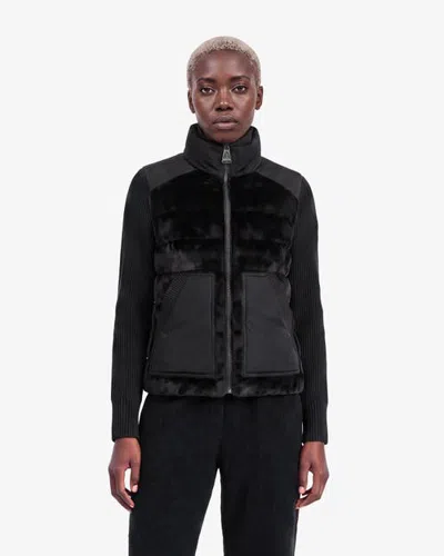 Alpenhaus Turini Velvet Short Hybrid Lightweight Jacket In Black