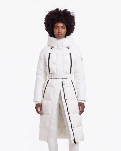 Alpenhaus Valezia Belted Maxi Length Puffer Coat In White