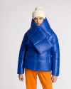 Alpenhaus Winekka 2-in-1 Reversible Puffer With Oversized Removable Scarf In Cobalt