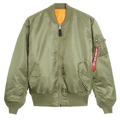 Pre-owned Alpha A24u Men's Reversible Bomber Jacket 100101 01 Ma-1 In Green