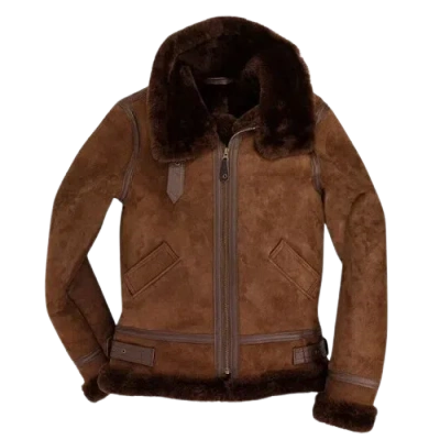 Pre-owned Alpha B-3 Bomber Suede Leather Jacket In Brown