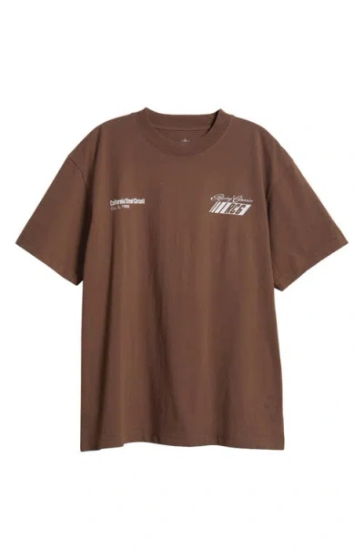 Alpha Collective Los Angeles Champ Race Series Cotton Graphic T-shirt In Brown