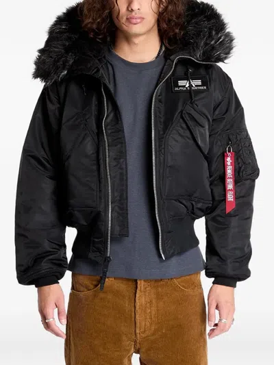 Alpha Industries 45/p Hooded Jacket In Black