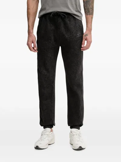 Alpha Industries Acid-wash Drawstring Track Pants In Black