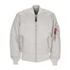 Alpha Industries Grey Reversible Zip-up Bomber Jacket In Pastel Grey