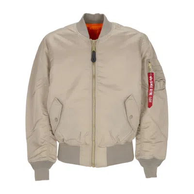 Alpha Industries Zip-up Bomber Jacket In Vintage Sand