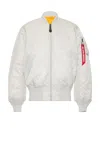 Alpha Industries Grey Reversible Zip-up Bomber Jacket In Light Gray