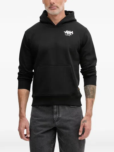 Alpha Industries Alpha Signature Pouch-pocket Hoodie In Black