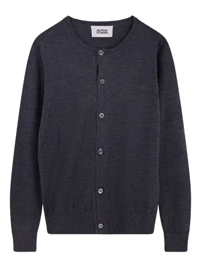 Alpha Industries Alpha Studio Buttoned Cardigan In Blue