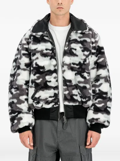 Alpha Industries B-15 Reversible Ii Uv Loose-fit Bomber Jacket In Black