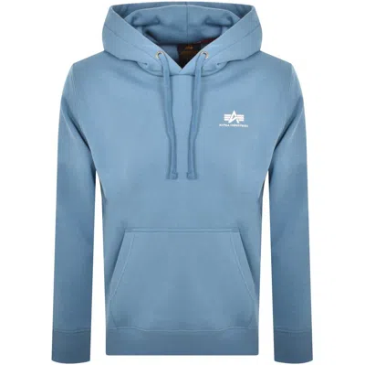 Alpha Industries Basic Small Logo Hoodie Blue