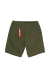 Alpha Industries Belt-loop Pocket Shorts In Green