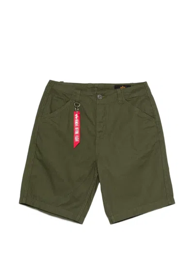 Alpha Industries Belt-loop Pocket Shorts In Green
