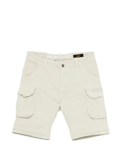 Alpha Industries Belt-loop Pocket Shorts In White
