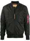 Alpha Industries Black Ma-1 Flight Bomber Jacket In Black
