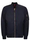 Alpha Industries Nylon Bomber Jacket In Blue