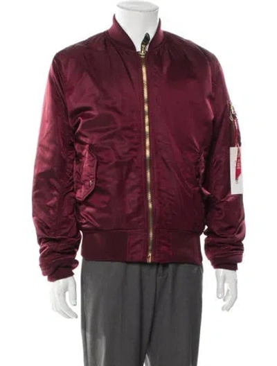 Pre-owned Alpha Industries Bomber Jacket In Burgundy