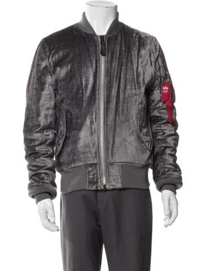 Pre-owned Alpha Industries Bomber Jacket In Gray