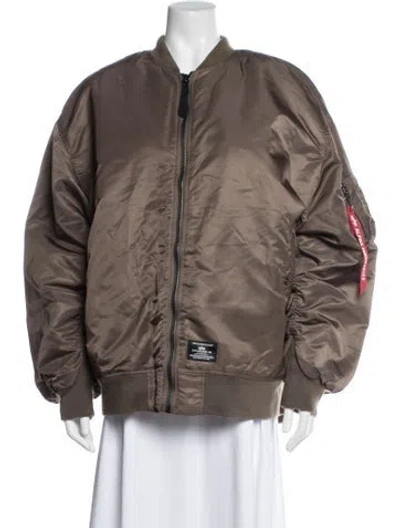 Pre-owned Alpha Industries Bomber Jacket In Neutrals