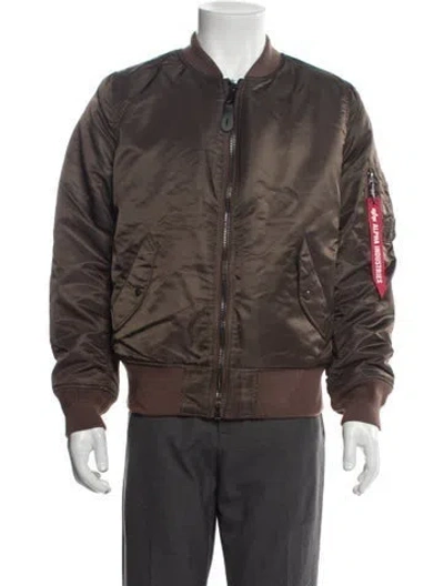 Pre-owned Alpha Industries Bomber Jacket W/ Tags In Brown