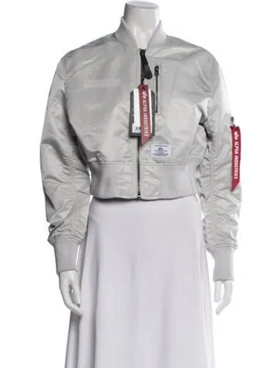 Pre-owned Alpha Industries Bomber Jacket W/ Tags In Grey