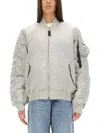 Alpha Industries Quilted Zip-front Bomber Jacket In Gray