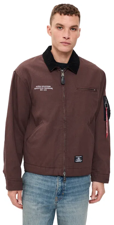 Alpha Industries Butler Relaxed Fit Work Jacket Cocoa In Brown