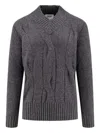 Alpha Industries Cable-knit Sweater In Gray
