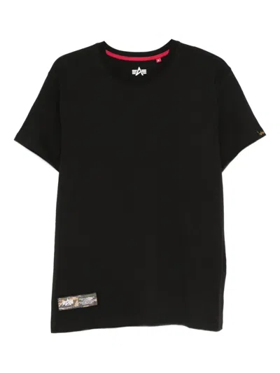 Alpha Industries Camo Label T-shirt In Black