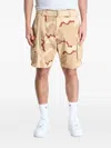 Alpha Industries Camouflage-print Cargo Shorts In Gold