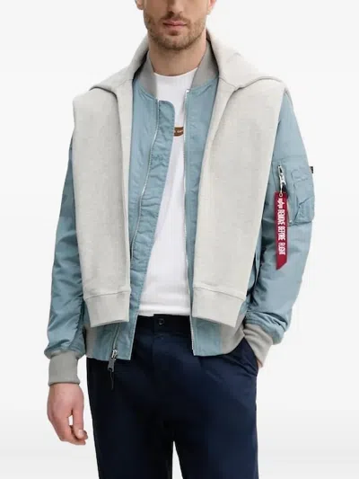 Alpha Industries Cargo-pocket Bomber Jacket In Blue