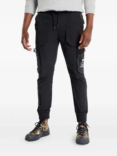 Alpha Industries Cargo-pocket Track Pants In Black