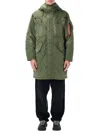 Alpha Industries Classic Hooded Parka With Front Zipper Closure In Green