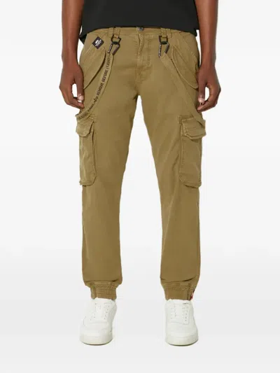 Alpha Industries Clip Detail Cargo Trousers In Neutral
