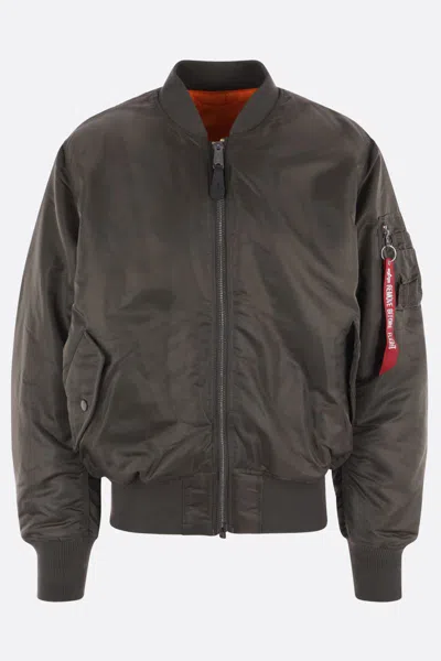 Alpha Industries Reversible Zip-up Bomber Jacket In Grey