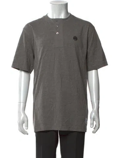 Pre-owned Alpha Industries Collar Short Sleeve Polo Shirt In Grey