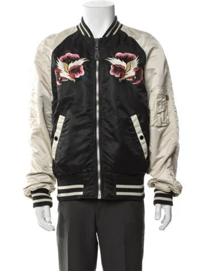 Pre-owned Alpha Industries Colorblock Pattern Bomber Jacket In Multi