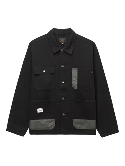 Alpha Industries Contrast-panel Cotton Jacket In Black