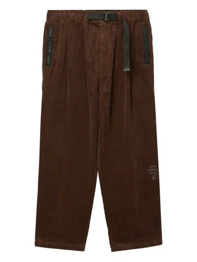 Alpha Industries Corduroy Pleated Trousers In Brown