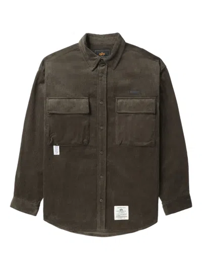 Alpha Industries Corduroy Pocket Shirt In Green