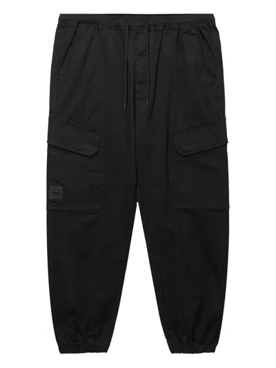 Alpha Industries Cotton Blend Cropped Trousers In Black