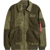 Alpha Industries Cwu 36/p Mod Mixed Media Jacket In Og-107 Green