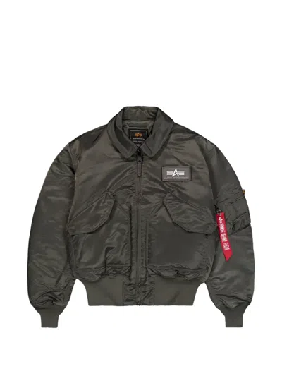 Alpha Industries Cwu 45 Embroidered Bomber Jacket In Black