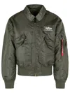 Alpha Industries 'cwu-45 Heritage' 'rep.grey' Nylon Bomber Jacket In Green