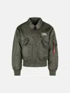 Alpha Industries 'cwu-45 Heritage' 'rep.grey' Nylon Bomber Jacket In Green