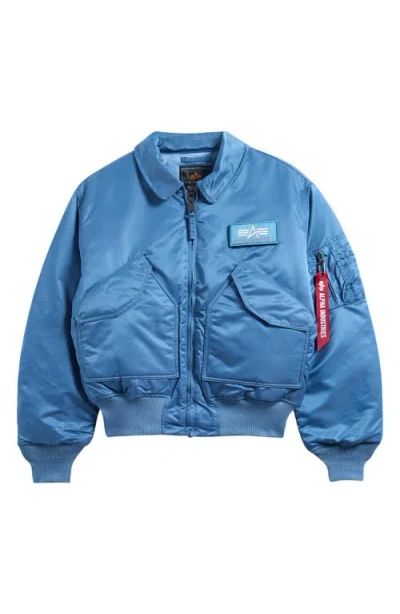 Alpha Industries Cwu 45/p Bomber Jacket In Blue
