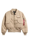 Alpha Industries Cwu 45/p Bomber Jacket In Brown