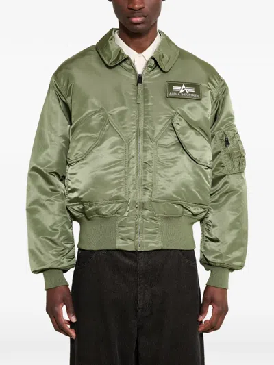 Alpha Industries Cwu-45 Heritage Bomber Jacket In Green
